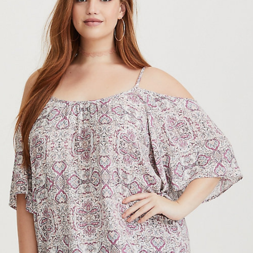 Purple cold shoulder top from Torrid